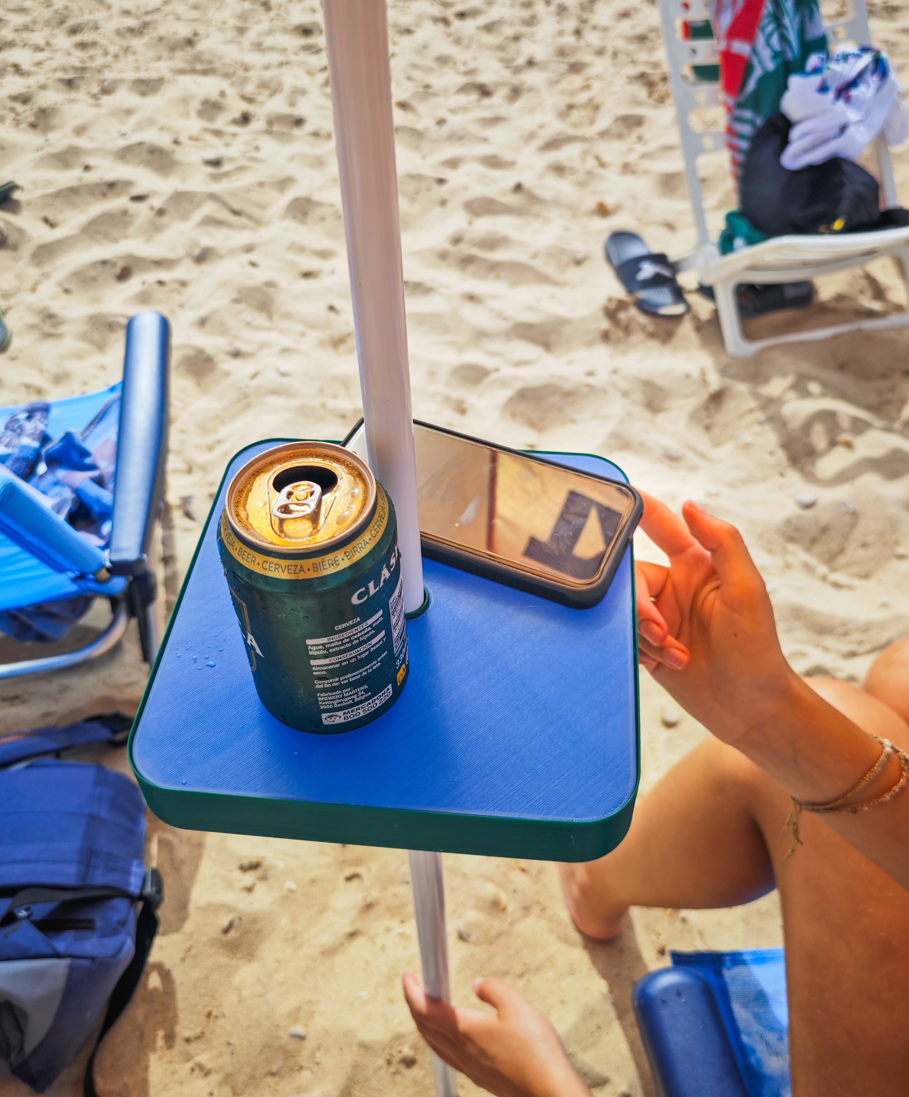🌴 Sonnenschirm Beistelltisch – Stabile Ablage für Strand, Camping & Garten