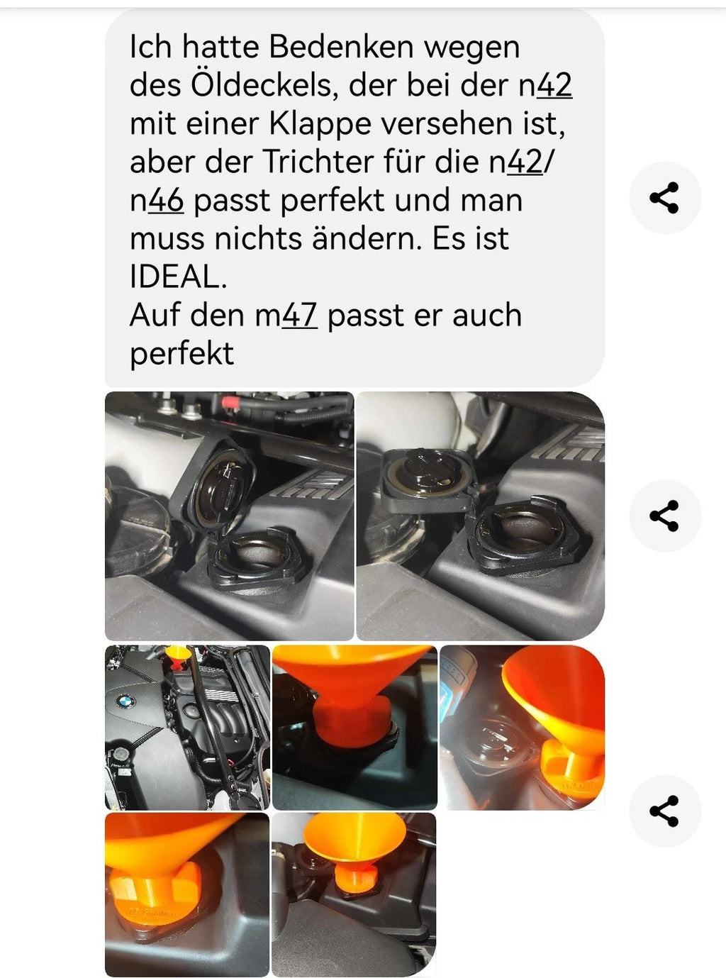 BMW Einfüllstutzen, Öl-Wechsel, Adapter, Einfülltrichter, Einfüllhilfe