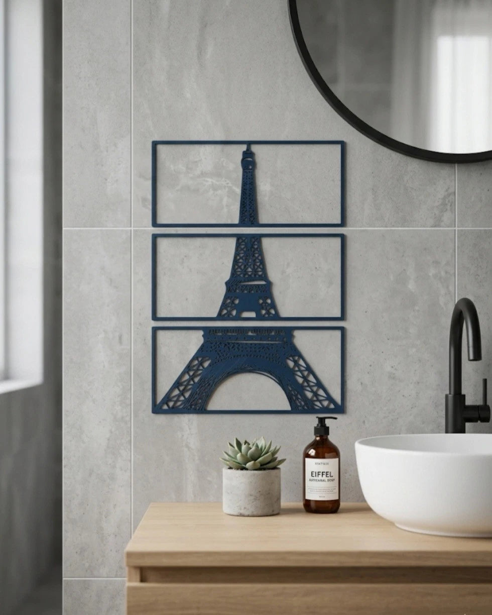 Wandbild, Eiffelturm, 3D-gedrucktes Bild, selbstklebend, Badezimmer