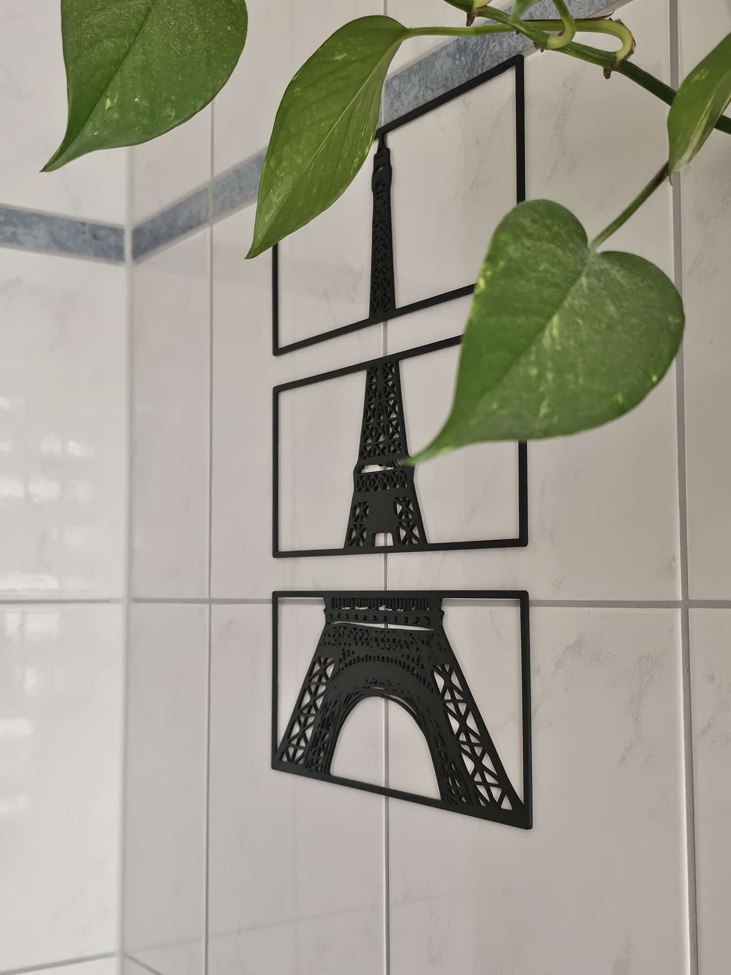 Wandbild, Eiffelturm, 3D-gedrucktes Bild, selbstklebend, Badezimmer