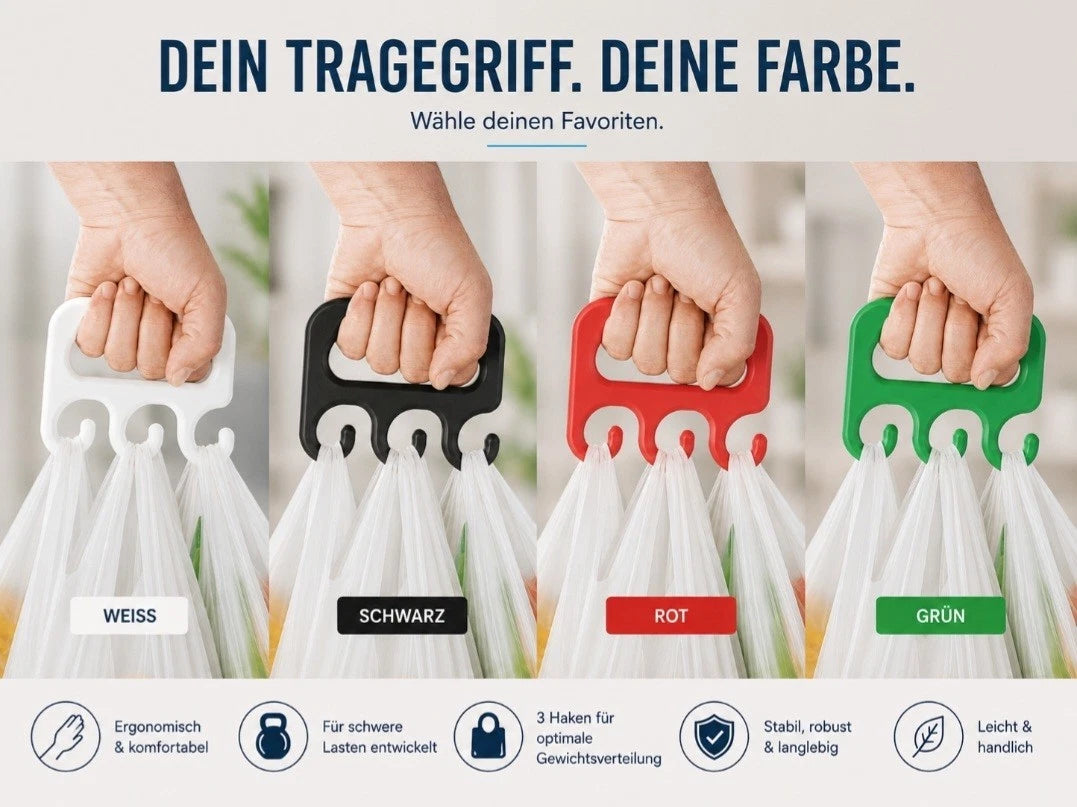 Ergonomischer Tragegriff für Einkaufstüten | Einkaufshilfe | Für schwere Taschen