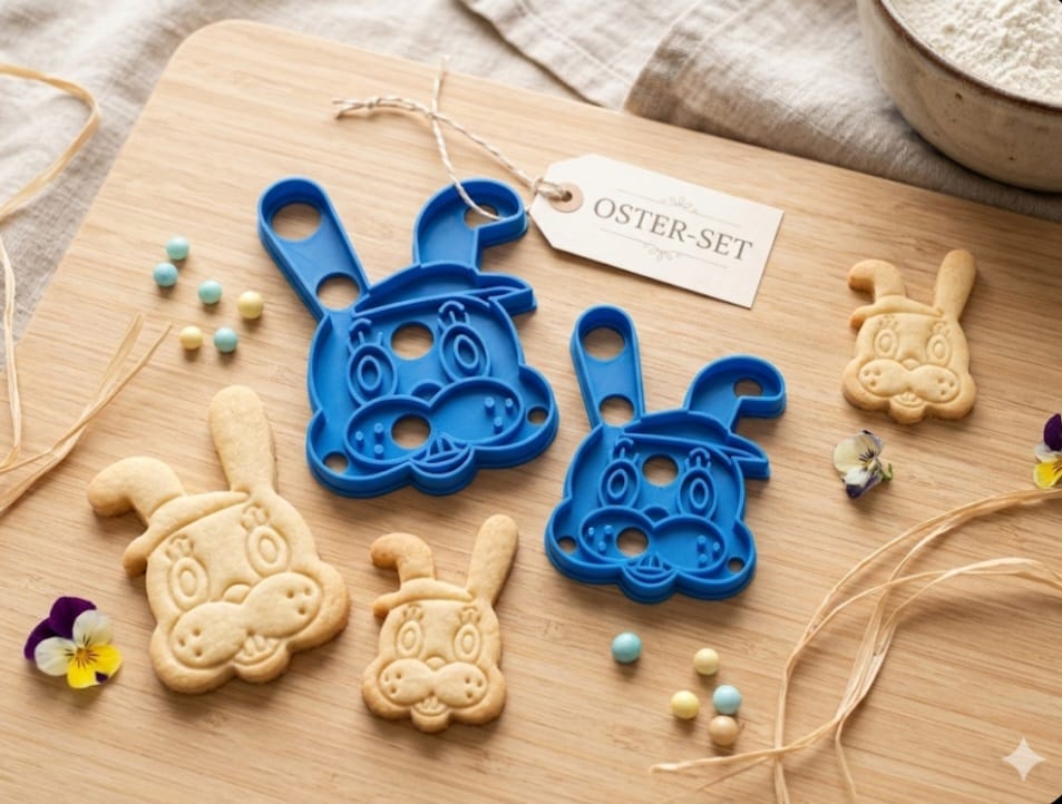 🐰 Hasen-Ausstecher Set 2x – Kekse, Ostern, Backen, Keksausstecher