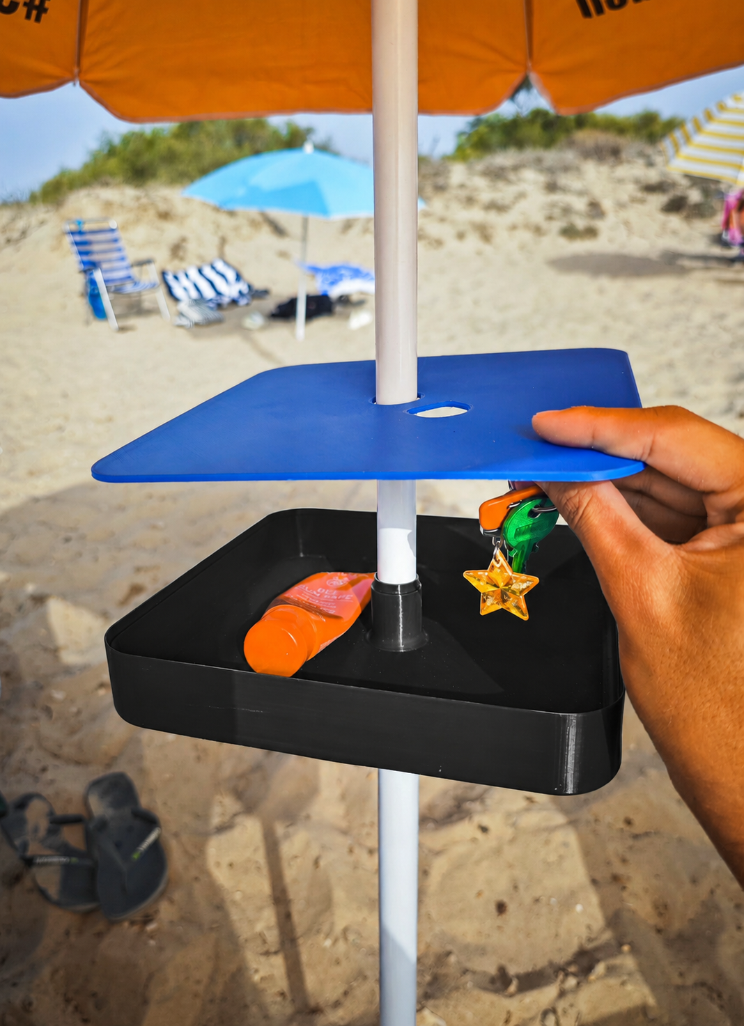 🌴 Sonnenschirm Beistelltisch – Stabile Ablage für Strand, Camping & Garten