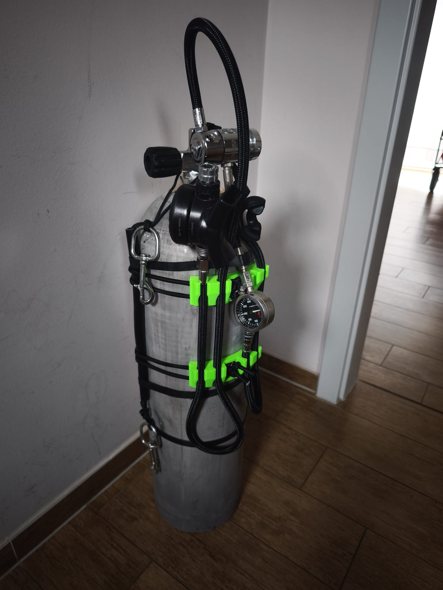 2x Stageflaschen Schlauch Organizer Taucher-Zubehör Deco-Flaschen Tech Diving