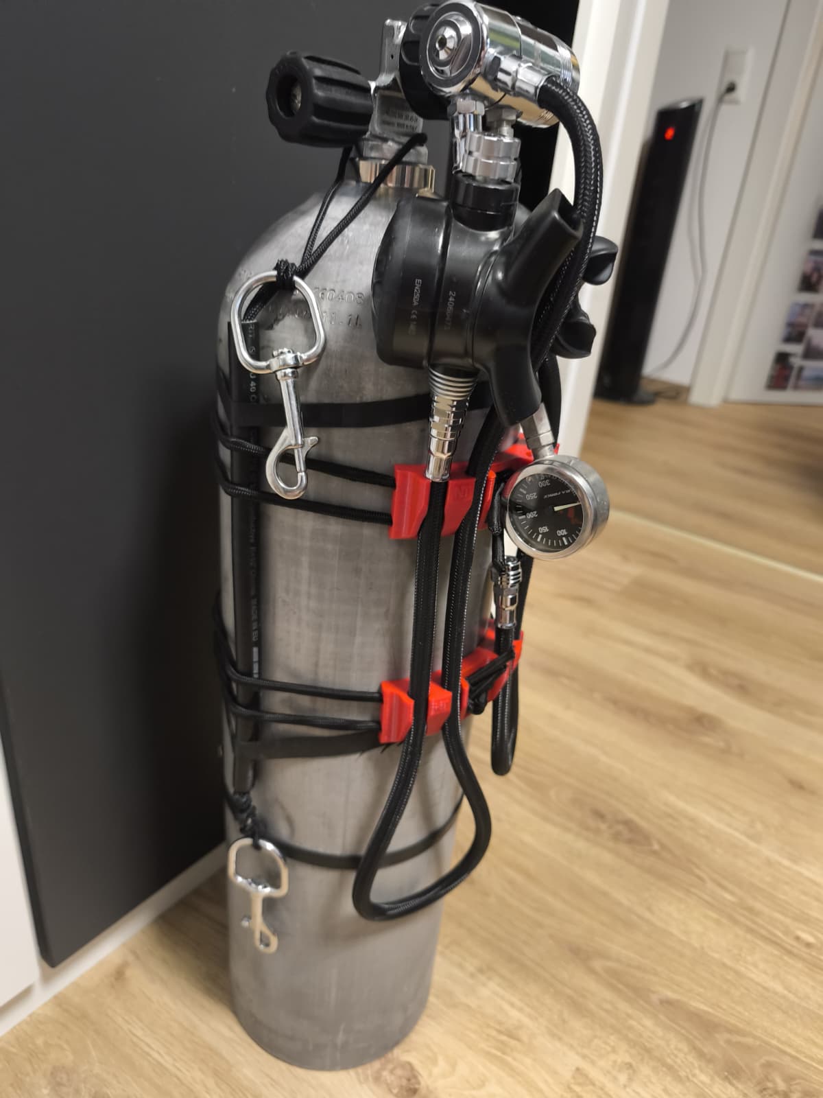 2x Stageflaschen Schlauch Organizer Taucher-Zubehör Deco-Flaschen Tech Diving