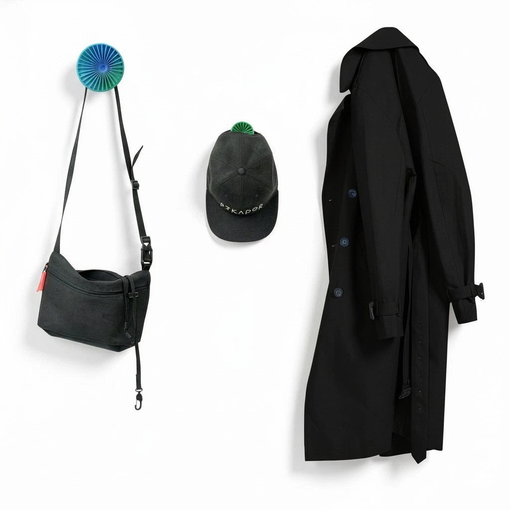 Wandhaken-Set (3-teilig), Garderobe, Knauf, Haken, Kleiderhaken